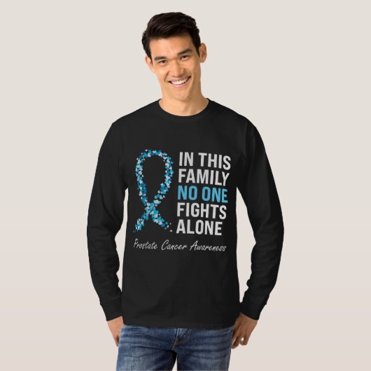 T-shirt Famille Prostate Cancer Sensibilisation Light Bleu (Devant entier)