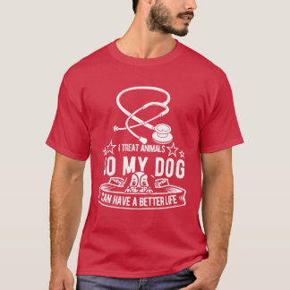 T-shirt Famille rétro chien de l'adjoint vétérinaire