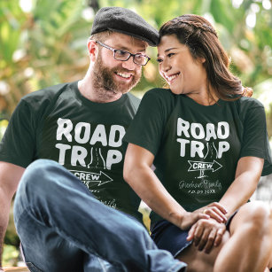 T-shirt Famille Réunion Route Typographie du voyage Nom pe