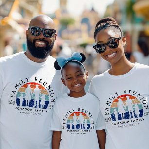 T-shirt Famille Réunion Tenue Mains Rétro Soleil Blanc