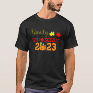 T-shirt Famille Thanksgiving 2023 assorti dinde automne au