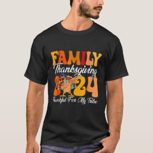 T-shirt Famille Thanksgiving 2024 Crew Dab bing Turkey Gro