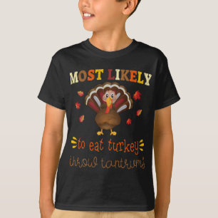 T-shirt Famille Thanksgiving Les plus susceptibles de mang