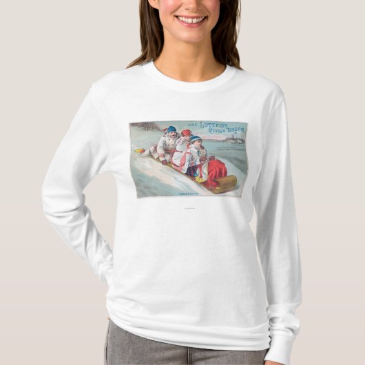 T-shirt Famille Tobogganing et utilisation de la toux de (Devant)