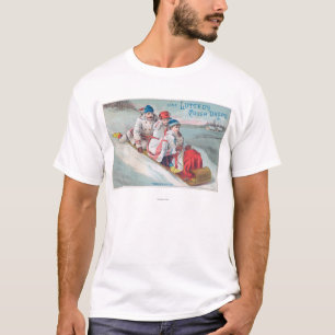 T-shirt Famille Tobogganing et utilisation de la toux de