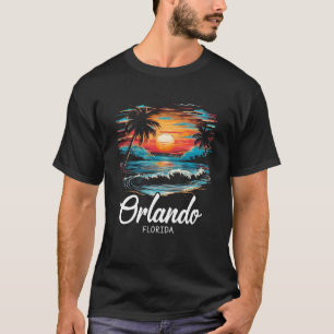 T-shirt Famille Vacances Retro Sunset Floride Orlando Chem