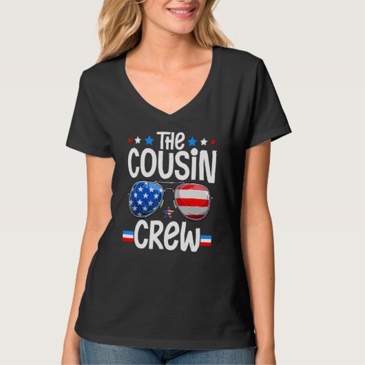 T-shirt Family 4th Of July Ing Cousin Crew American Flag (Devant)