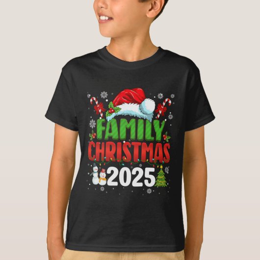 T-shirt Family Christmas 2025 Matching Outfit Santa Squad (Devant)