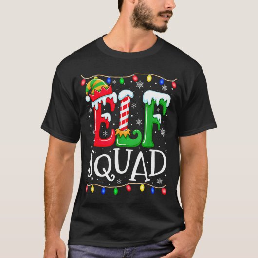 T-shirt Family Christmas Matching Pajamas Elf Xmas Squad (Devant)