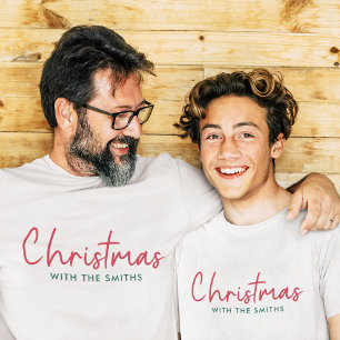 T-shirt Family Christmas Modern Minimalist Family Name