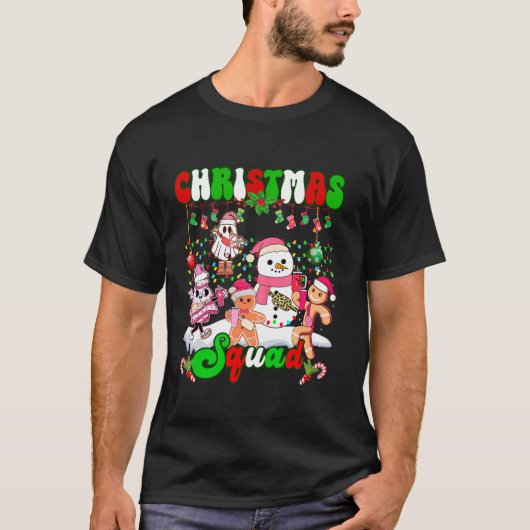 T-shirt Family Christmas Squad Funny Boujee Gingerbread Xm (Devant)