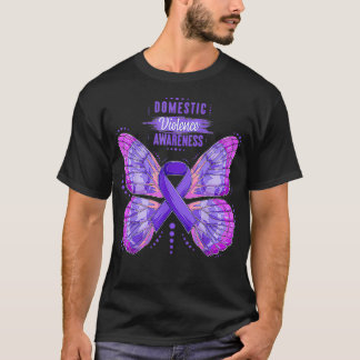 T-shirt Family Domestic Violence Awareness Purple Ribbon b