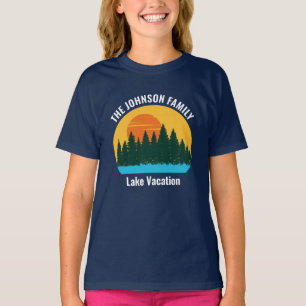 T-shirt Family Lake Trip Cute Sunset Enfants Customisés