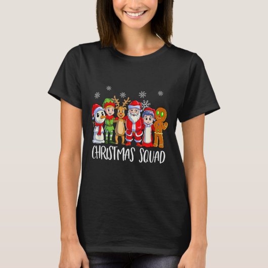 T-shirt Family Matching Christmas Squad Santa Reindeer Elf (Devant)