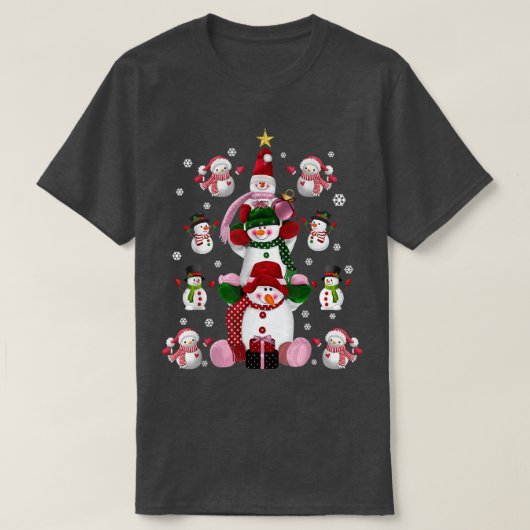 T-shirt Family Matching Group Set Kids Cute Snowmen Christ (Design devant)