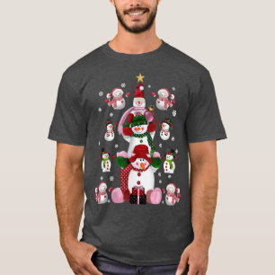 T-shirt Family Matching Group Set Kids Cute Snowmen Christ