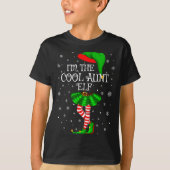 T-shirt Family Matching Women Girls I'm The Cool Aunt Elf (Devant)
