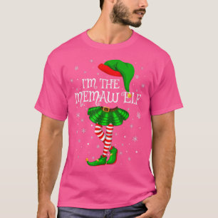 T-shirt Family Matching Women Girls I'm The Memaw Elf Chri
