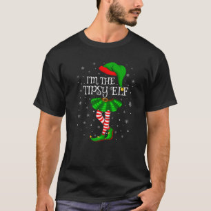 T-shirt Family Matching Women Girls I'm The Tipsy Elf Chri