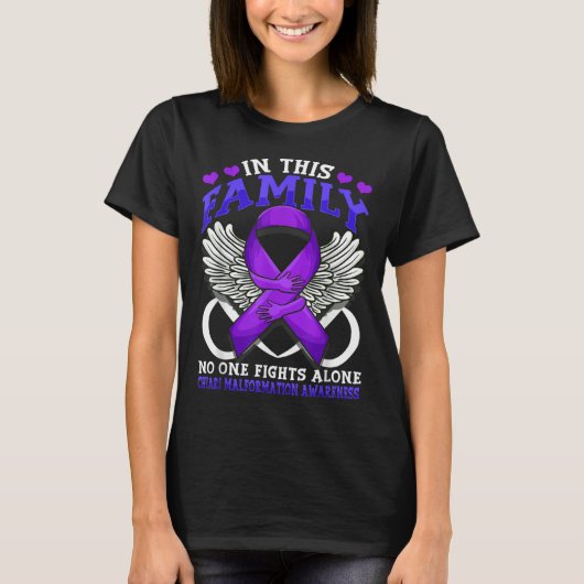 T-shirt Family No One Fight Alone Chiari Malformation Awar (Devant)