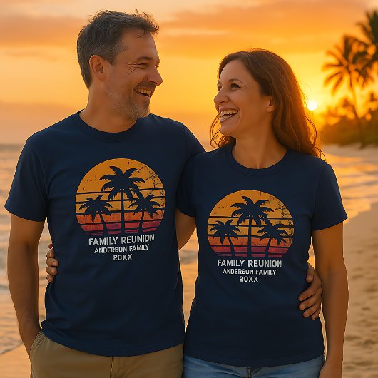 T-shirt Family reunion Retro sunset matching summer