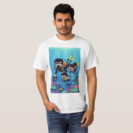 T-shirt Family Scuba Diving Fun (Devant entier)