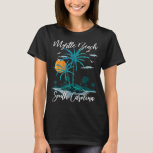 T-shirt Family Vacation Retro Sunset Caroline du Sud Myrtl