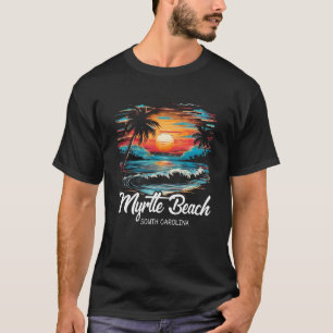 T-shirt Family Vacation Retro Sunset Caroline du Sud Myrtl