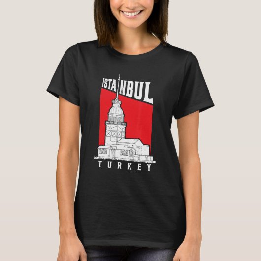 T-shirt Famous Istanbul Landmarks Maidenu2019s Tower Turke (Devant)