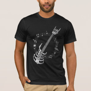 T-shirt Fan de musique rock lover Guitare de Skeleton