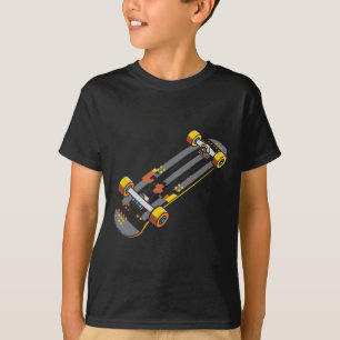 T-shirt Fan de skateboard de style bande dessinée