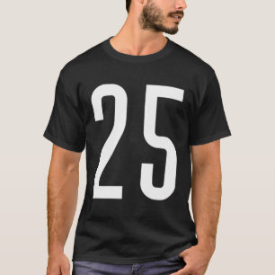T-shirt Fan de sport favori Blanc Numéro 25 Jersey