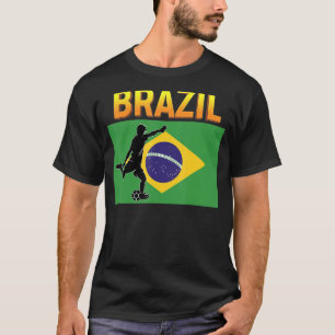 T-shirt Fan Équipe Nationale Brésilienne Football Mondial 