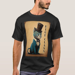 T-shirt Fancy Chat haute classe Top Hat Old Style Bow Crav