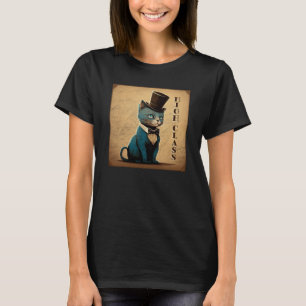T-shirt Fancy Chat haute classe Top Hat Old Style Bow Crav