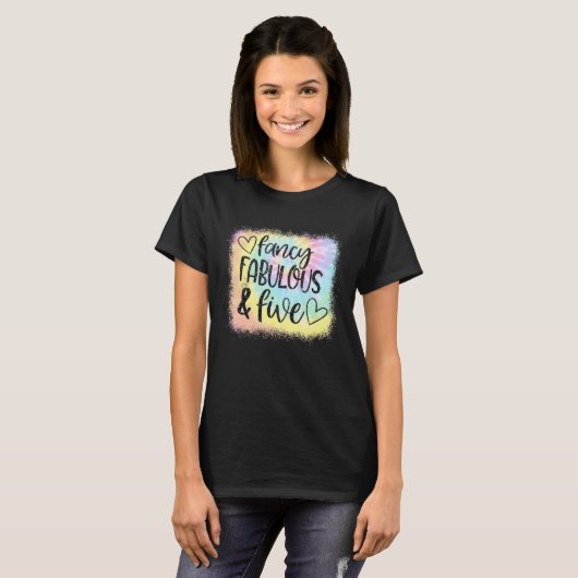 T-shirt Fancy Fabulous Et Cinq Fille S Anniversaire Tee 5t (Devant entier)