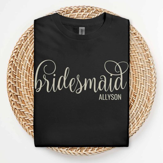 T-shirt Fancy Off-White Script Bridesmaid Bachelorette