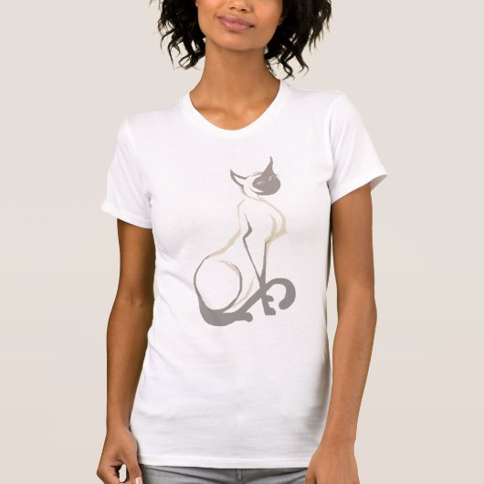 T-shirt fané de chat siamois (Devant)