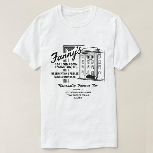 T-shirt Fanny's Restaurant, Evanston, IL (Design devant)