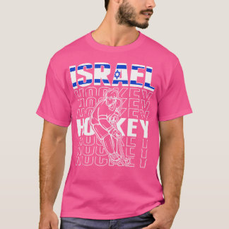 T-shirt Fans de hockey sur glace Israël Jersey Soutenez le