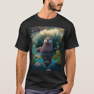 T-shirt Fans de loutre géante de rivière Habitat de loutre