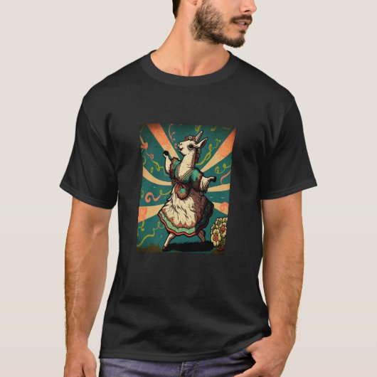 T-shirt Fans Folklore Mexicain Llama Danser Folklo (Devant)