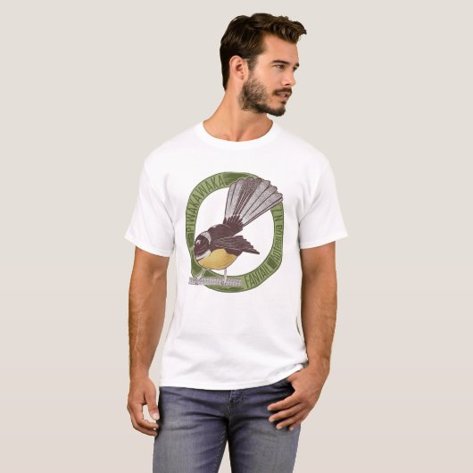 T-shirt Fantail New Zealand Bird (Devant entier)
