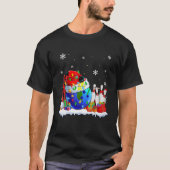 T-shirt Fantaisie Bowling Lights Costume de Noël Santa Hat (Devant)