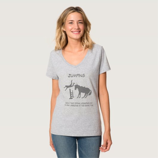 T-shirt Fantaisie Cheval sauter Humour en chute libre (Devant entier)