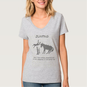 T-shirt Fantaisie Cheval sauter Humour en chute libre