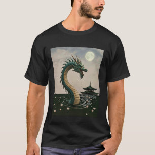T-shirt Fantaisie de fleur de cerisier de dragon japonais