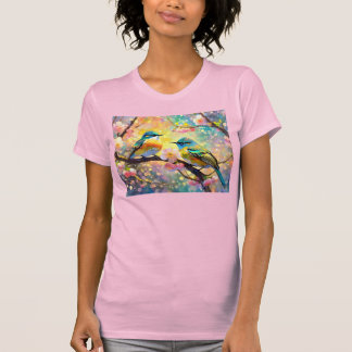T-shirt Fantaisie de floraison de cerisier Lever de soleil