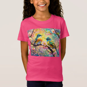 T-Shirt Fantaisie de floraison de cerisier Lever de soleil