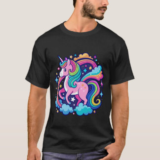T-shirt Fantaisie de licorne vibrante
